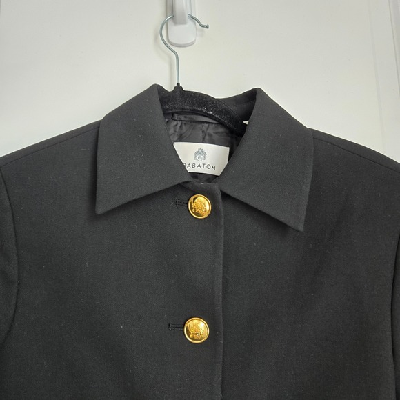 Babaton Frances Black Noir Jacket Cropped Blazer Gold Button Military Style XS - Picture 3 of 8